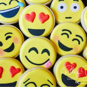 Emoji Cookies, Emoji Birthday, Emoji Party, emoji Favors image 1