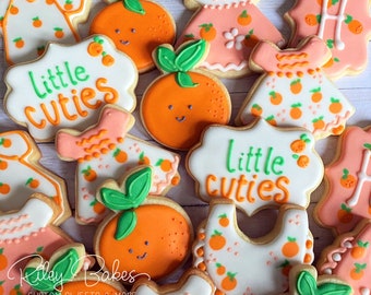 Little Cutie Baby Shower Cookies: Orange Theme Favors