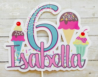 Ice Cream Cake Topper, Ice Cream Birthday