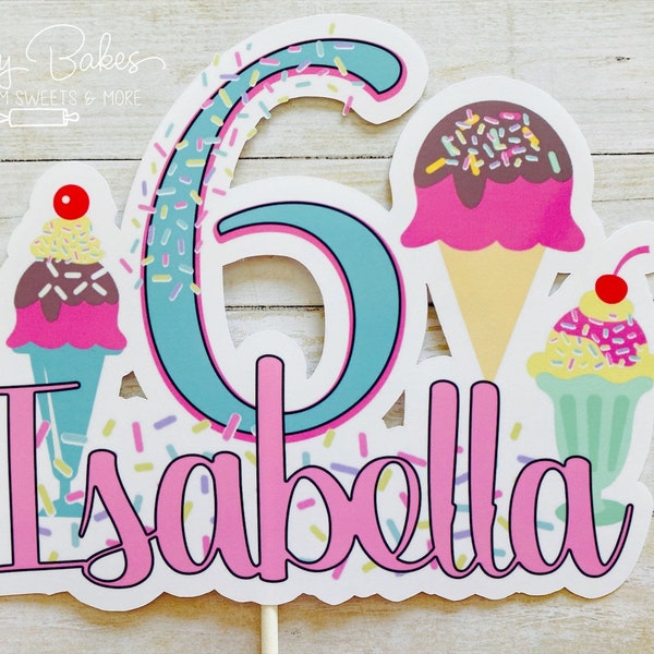 Ice Cream Cake Topper, Ice Cream Birthday