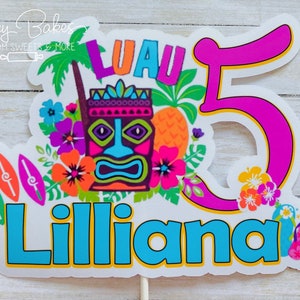 Luau Cake Topper, Aloha Cake Topper, Luau Birthday