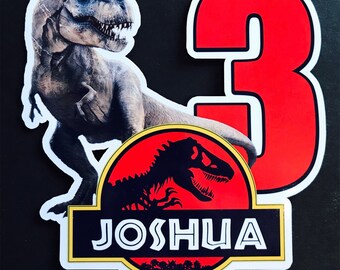 Custom Dinosaur Cake Topper: T-Rex Birthday Party Decor