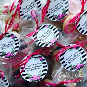 Bridal shower favors, pink and gold shower favors, bride to be gifts, bridal cookies, bridal gift, bridal shower cookies image 2