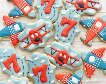 Airplane Cookies: First Birthday Favors, Time Flies Theme
