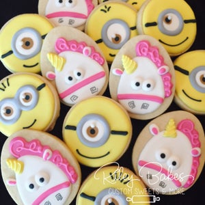 Minions Cookies, Minions Party, Minions Birthday Party Favors, Minions Cake, Unicorn Cookies, Unicorn Birthday, Unicorn Party