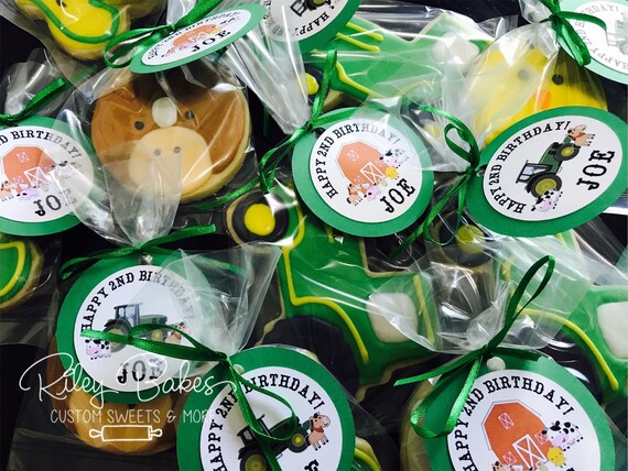 Tractor Theme Party Favor Tags Barn Party Decorations Barn Etsy