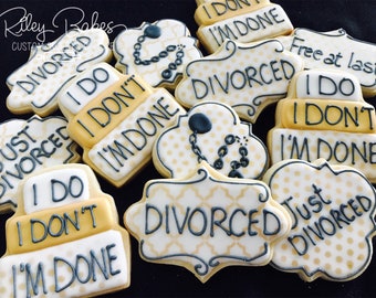 Divorce Cookies, Divorce Party, Divorce Gifts