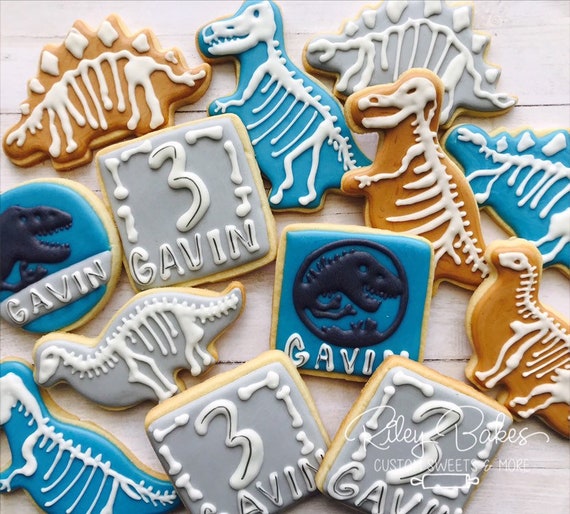 Dinosaur Cookies Dinosaur Party Dino Party Dinosaur Favors Etsy