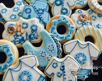 Oh Boy Donut Cookies: Baby Shower Favors