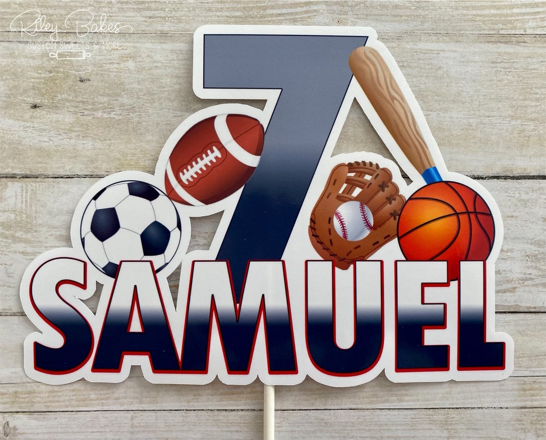 Sports Cake Topper, Sports Theme Birthday Etsy