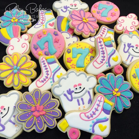 Roller Skating Cookies, roller skating party, roller skate party