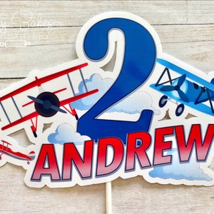 Time Flies Cake Topper, Airplane Cake Topper