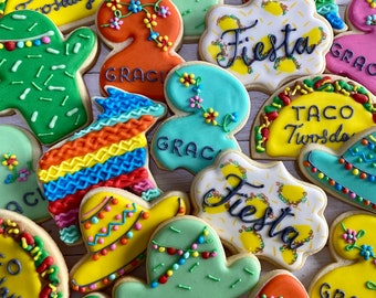 Taco Bout Two Theme, Fiesta Theme Birthday, Fiesta Cookies