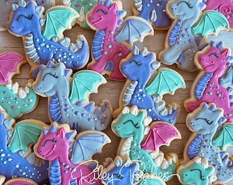 Dragon Theme Cookies: 1 Dozen Birthday Party Favors