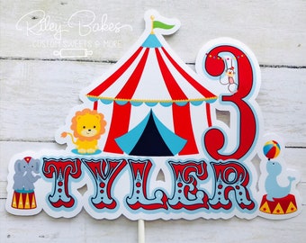 Circus Cake Topper, Circus Theme Birthday