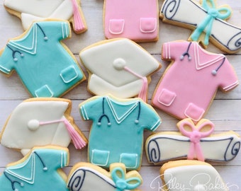 Nurse Graduation, Nurse graduation gift, graduation favors, nurse cookies, scrubs favors