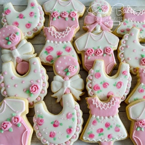 Rose Baby Girl Shower Cookies: Assorted Theme Cookies