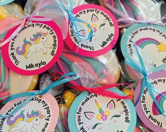 Unicorn Party Favor Tags, Unicorn Party Decorations, Unicorn Gift Tags, Set of 12