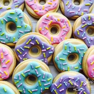 Donut Cookies: Birthday Party Favors, Baby Shower Treats