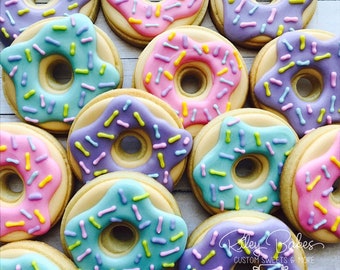 Donut Cookies, donut favors, donut Birthday party, donut party, donut baby, donut shower, donuts baby, donuts birthday, donuts party favors