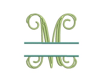 Split Vine Monogram Font Machine Embroidery Monogram BX Alphabet Designs 5 Size Embroidery Fonts - INSTANT DOWNLOAD