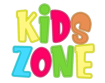 SALE!! Kids Zone Applique Font Machine Embroidery Monogram Alphabet Designs 9 Size Bx Embroidery Applique Fonts - INSTANT DOWNLOAD