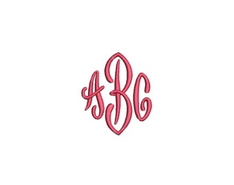 SALE!! End Scroll 3 Letter Monogram Font Machine Embroidery Monogram Alphabet Designs 3 Size Bx Embroidery Fonts - INSTANT DOWNLOAD