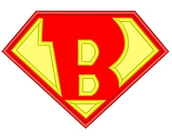 Alphabet "B" Superman Font Appliqué Embroidery Font Machine Embroidery Monogram Font Designs 7 Size Embroidery Fonts - INSTANT DOWNLOAD