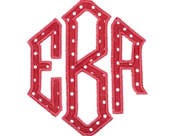 SALE!! Point Diamond Monogram Applique Machine Embroidery Monogram Alphabet Designs 11 Size Bx Embroidery Applique Fonts - INSTANT DOWNLOAD