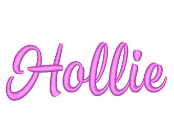 Hollie Script Font Embroidery Font Machine Embroidery Alphabet Monogram Font Designs 4 Size BX Embroidery Fonts - INSTANT DOWNLOAD