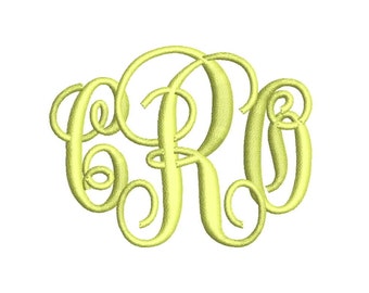 SALE!! Interlocking 3 Letter Monogram Font Machine Embroidery Monogram Alphabet Designs 3 Size Bx Embroidery Fonts - INSTANT DOWNLOAD