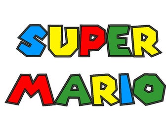 SALE!! Super Mario Applique Machine Embroidery Designs Applique Alphabets Designs 5 Size Bx Embroidery Applique Fonts - INSTANT DOWNLOAD