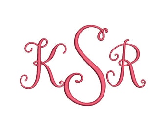 SALE!! Stylish 3 Letter Monogram Font Machine Embroidery Monogram Alphabet Designs 3 Size Bx Embroidery Fonts - INSTANT DOWNLOAD