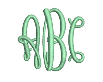 Keepsake Oval 3 Letters Monogram Font Three Letters Monogram Machine Embroidery Designs 3 Size BX Embroidery Fonts - INSTANT DOWNLOAD