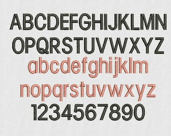 Mini Block Font Machine Embroidery Designs 2 Size 1/2", 3/4" BX Embroidery Fonts - INSTANT DOWNLOAD
