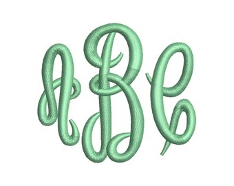 Empress 3 Letters Monogram Font Three Letters Monogram Machine Embroidery Designs 3 Size BX Embroidery Fonts - INSTANT DOWNLOAD