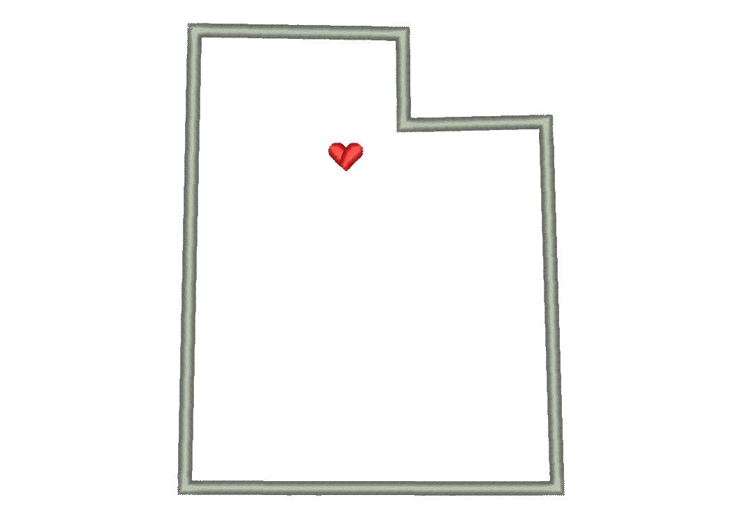 Utah state outline appliqu designs machine applique  etsy