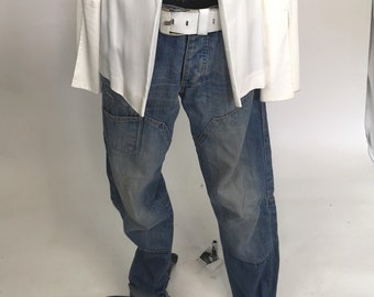 00s deconstructed light wash streetwear slouchy stovepipe tapered boyfriend jeans