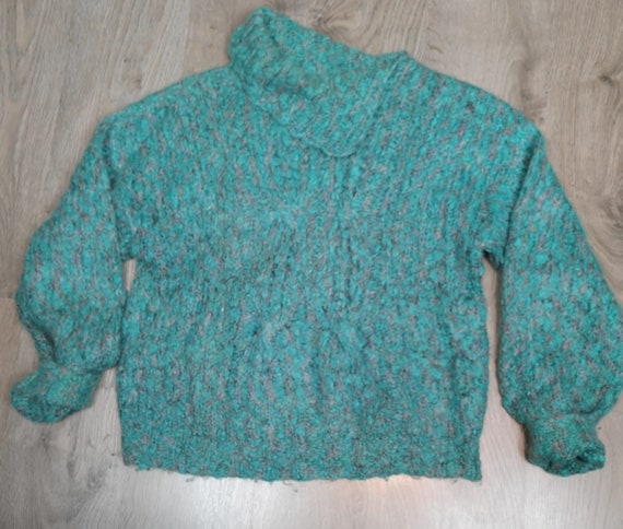 80s vintage asymmetrical oversized cable knit sweater