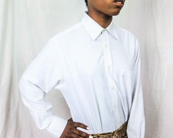 90s Afrofuture luxe sequins disco designer knitted jersey BRONZE GOLD COPPER strapless metallic fancy belt top