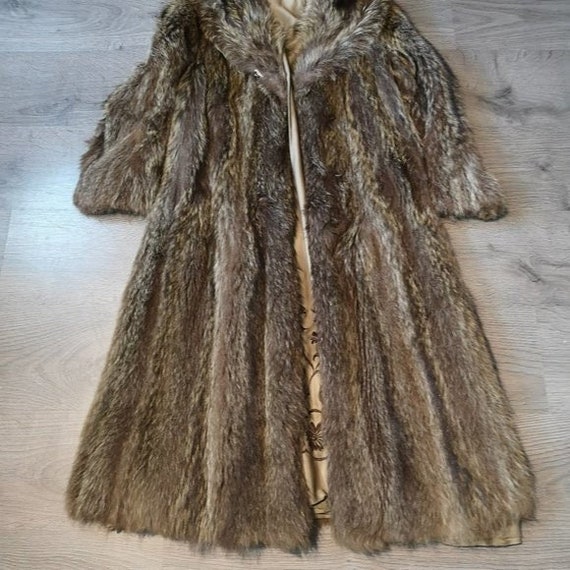 80s Vintage Fur Coat - Custom Made Full Length Natural Fox Fur, Luxurious Silver Fox Coat, Fully Lined, Stylish Winter Wear, Rare Gift