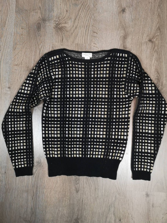 80s authentic Christian Dior vintage Lurex gold glam sweater