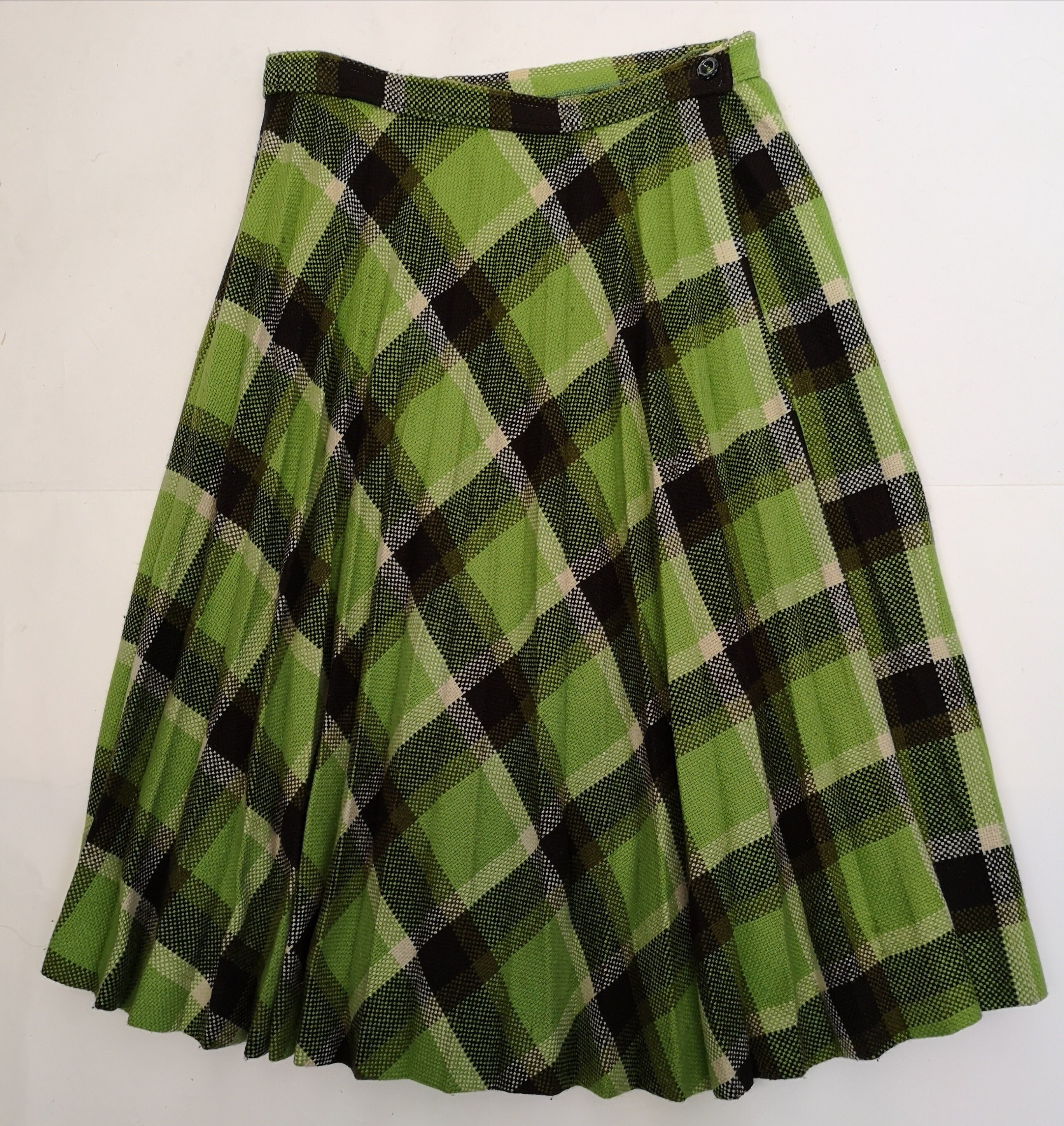 Lime Plaid Skirt Etsy UK