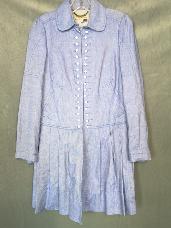 Trendy Y2K Vintage Denim Dress - Naval Pleats with Minimalist Drop Waist - Ideal Birthday Gift for Millennial Fashionistas, Gift for Her