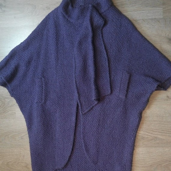 Stunning 70s Vintage Purple Cape Coat - Chic Wool… - image 1