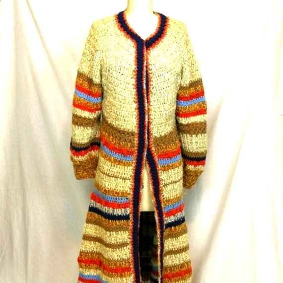 70s VTG STUNNING authentic Marni Chunky multicolored crochet coat