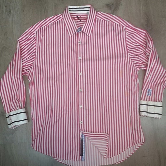 90S vintage Robert Graham striped collectors limited edition french cuff shirt