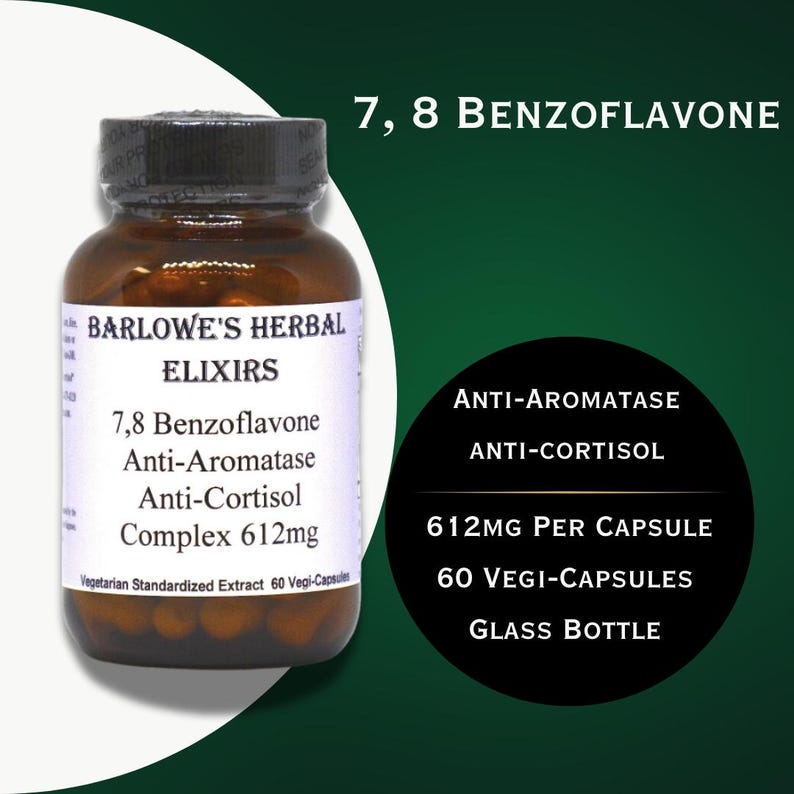 7,8 Benzoflavone Complex | Testosterone Booster | Anti - Aromatase | Anti-Cortisol | Stearate Free | Glass Bottle bild 3