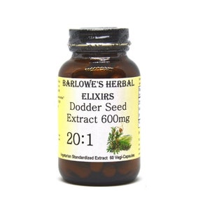 Dodder Seed 20:1 Extract - 60 600mg Vegi-Caps - Stearate Free, Bottled in Glass, VegiCaps! BarlowesHerbalElixirs