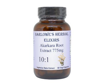 Akarkara Extract 10:1 (Anacyclus Pyrethrum) 60 Veg Capsules – Herbal Supplement, Stearate Free, Glass Bottle, Third Party Tested.